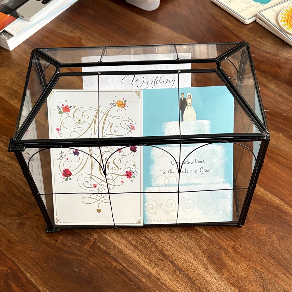 Black Glass Card Box